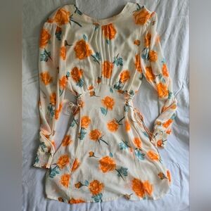 Floral Orange and Green Dress
